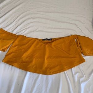 Boohoo off the shoulder crop top